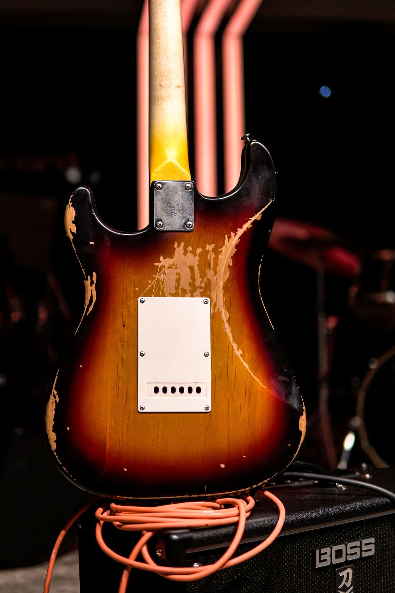 Guitarra elétrica no palco